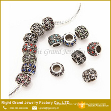 Heißer Verkauf europäischen Stil Crystal Charm Metall Perlen Schmuck